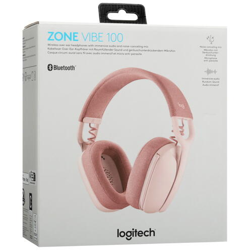 Купить Беспроводные наушники Logitech Zone Vibe 100 Rose розовый 2023  5449165. Характеристики, отзывы и цены в Донецке