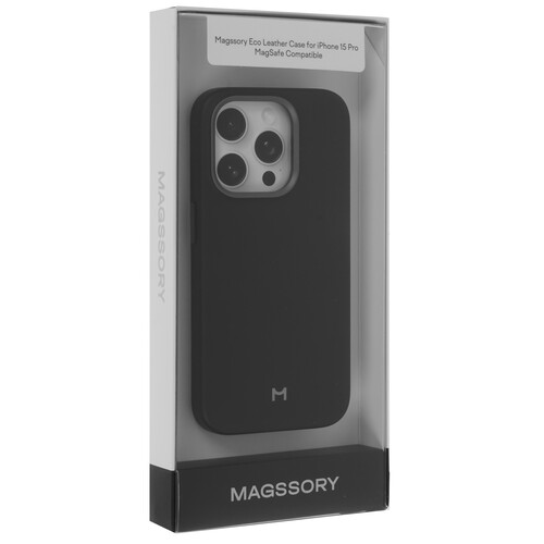 Купить Накладка  Magssory Eco Leather Case для Apple iPhone 15 Pro черный  9265547. Характеристики, отзывы и цены в Донецке
