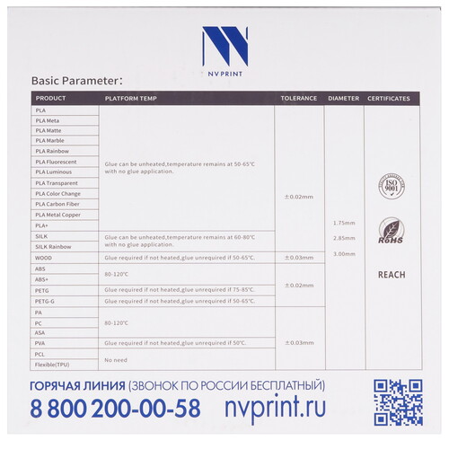 Купить Пластик NVPRINT PLA Cyan  9158682. Характеристики, отзывы и цены в Донецке