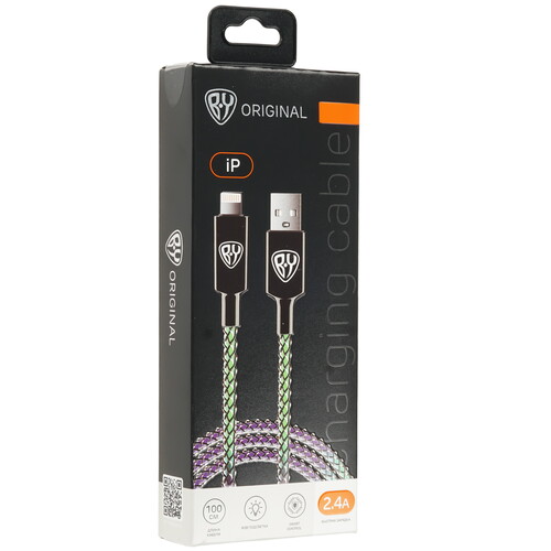 Купить Кабель круглый BY Lightning 8-pin - USB 2.0 Type-A зеленый 1 м  5497284. Характеристики, отзывы и цены в Донецке