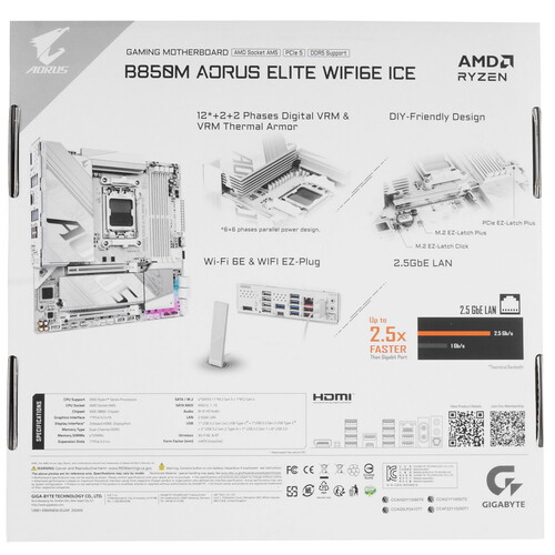 Купить Материнская плата GIGABYTE B850M AORUS ELITE WIFI6E ICE  5608140. Характеристики, отзывы и цены в Донецке