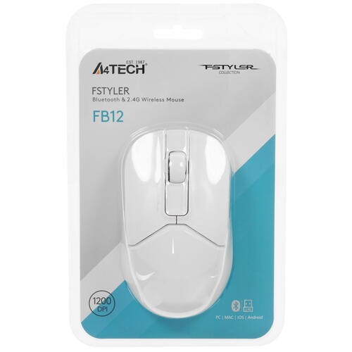 Купить Мышь беспроводная A4Tech Fstyler FB12  белый  4888863. Характеристики, отзывы и цены в Донецке