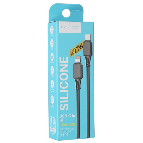 Купить Кабель круглый Hoco Lightning 8-pin - USB Type-C черный 1 м  9244486. Характеристики, отзывы и цены в Донецке