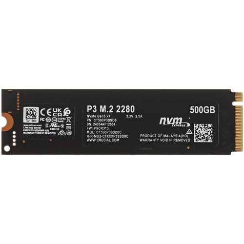 Купить 500 ГБ M.2 NVMe накопитель Crucial P3 [CT500P3SSD8]  5608294. Характеристики, отзывы и цены в Донецке
