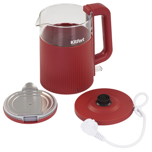 Купить Электрочайник Kitfort КТ-8716 красный  9263508. Характеристики, отзывы и цены в Донецке