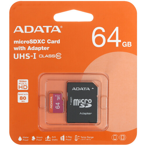 Купить Карта памяти ADATA Premier microSDXC 64 ГБ [AUSDX64GUICL10-RA1]  5617080. Характеристики, отзывы и цены в Донецке