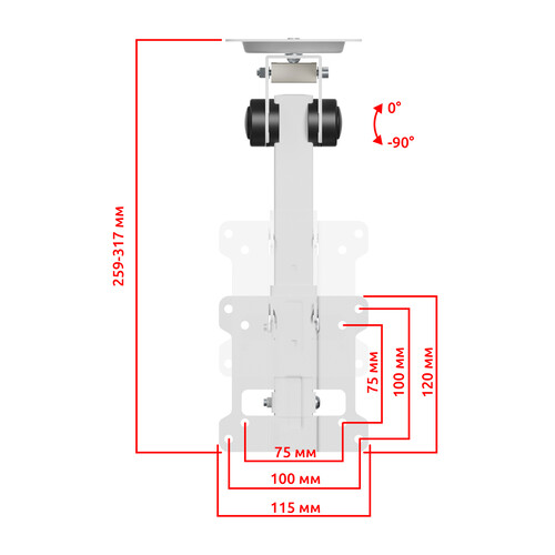 Купить Кронштейн для ТВ UNITEKI SNM3110CBW белый  9298831. Характеристики, отзывы и цены в Донецке