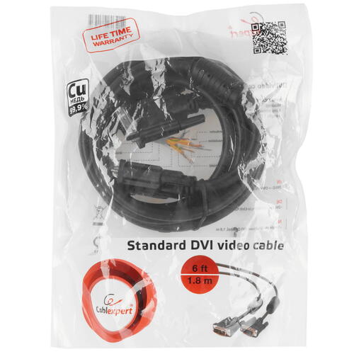 Купить Кабель  Cablexpert DVI-D - DVI-D, 1.8 м  5452147. Характеристики, отзывы и цены в Донецке