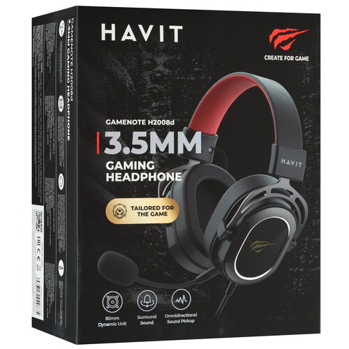 Купить Проводные наушники HAVIT H2008d черный 2020  9901890. Характеристики, отзывы и цены в Донецке