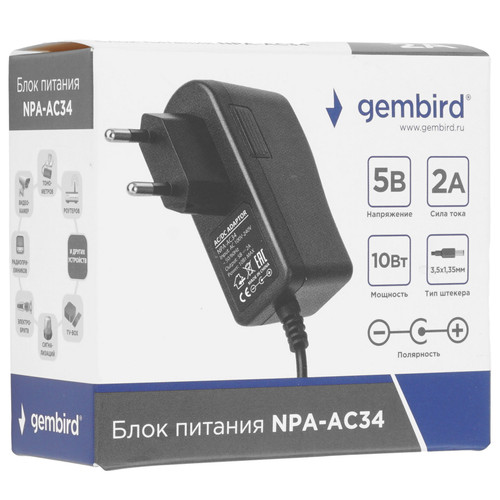 Купить Адаптер питания сетевой Gembird NPA-AC34  9296754. Характеристики, отзывы и цены в Донецке