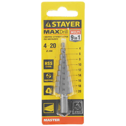 Купить Сверло ступенчатое Stayer 29660-4-20-9  8168132. Характеристики, отзывы и цены в Донецке