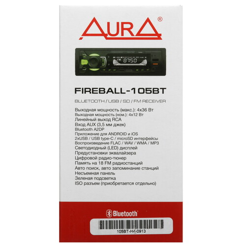 Купить Автопроигрыватель AurA FIREBALL-105BT  5608237. Характеристики, отзывы и цены в Донецке