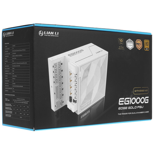 Купить Блок питания LIAN LI EDGE GOLD 1000W [G9P.EG1000G.WH00.RU] белый  5641115. Характеристики, отзывы и цены в Донецке