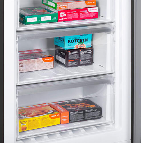 Купить Холодильник с морозильником  MAUNFELD MFF185SFSB серый  5310112. Характеристики, отзывы и цены в Донецке