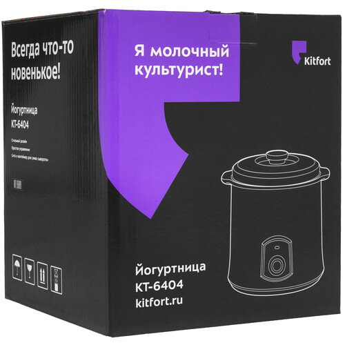 Купить Йогуртница Kitfort КТ-6404 белый  9275027. Характеристики, отзывы и цены в Донецке
