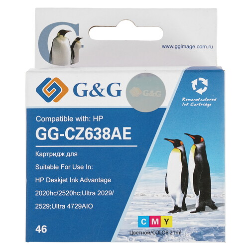 Купить Картридж G&G GG-CZ638AE 46 многоцветный  9020568. Характеристики, отзывы и цены в Донецке