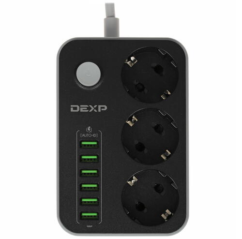 Купить Сетевой фильтр DEXP Home&Office SE3631 черный  4864510. Характеристики, отзывы и цены в Донецке