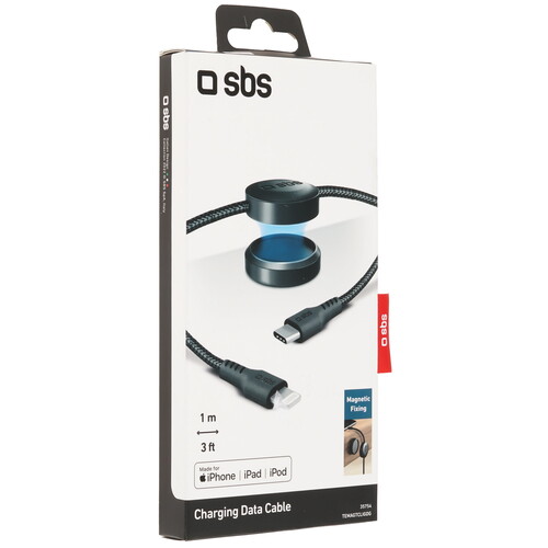 Купить Кабель круглый SBS Lightning 8-pin - USB Type-C черный 2 м  5471844. Характеристики, отзывы и цены в Донецке