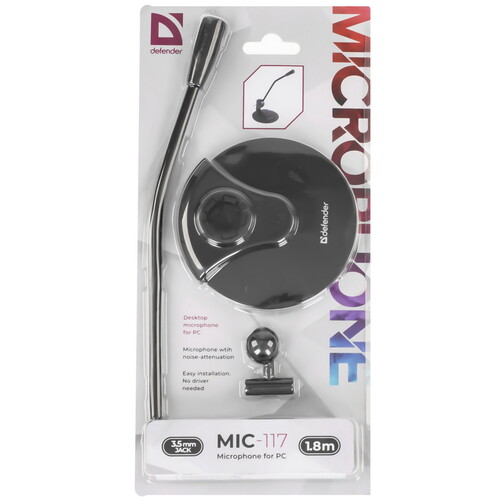 Купить Микрофон Defender MIC-117 черный  5361554. Характеристики, отзывы и цены в Донецке