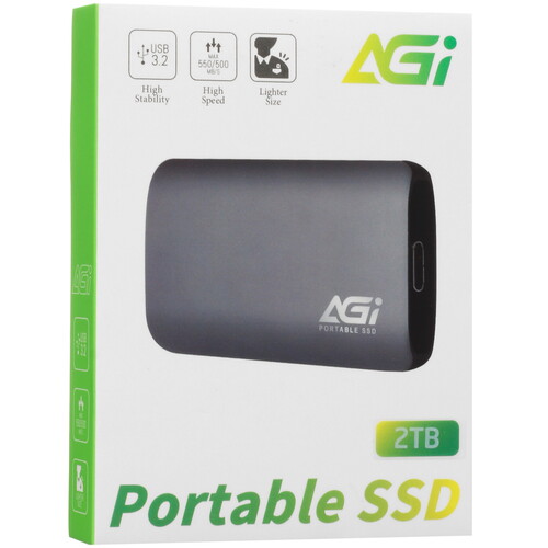 Купить 2000 ГБ Внешний SSD AGI ED138  5415023. Характеристики, отзывы и цены в Донецке