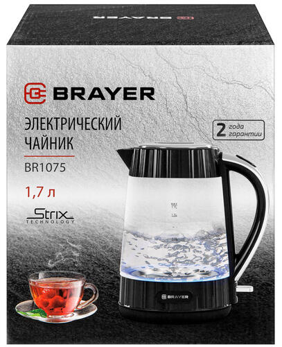 Купить Электрочайник Brayer BR1075 черный  9067830. Характеристики, отзывы и цены в Донецке