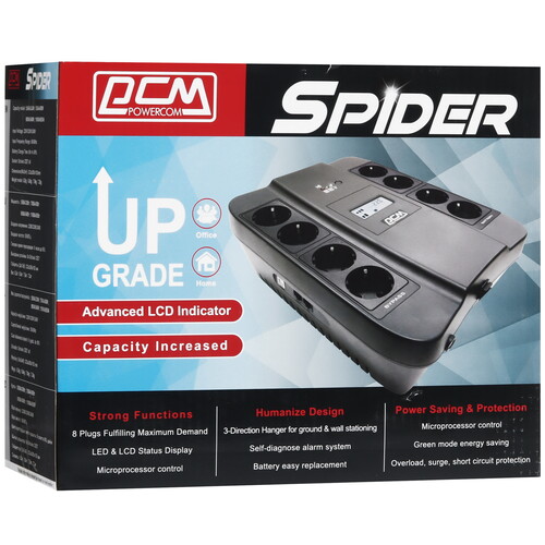 Купить ИБП Powercom SPD-900U LCD  9908158. Характеристики, отзывы и цены в Донецке