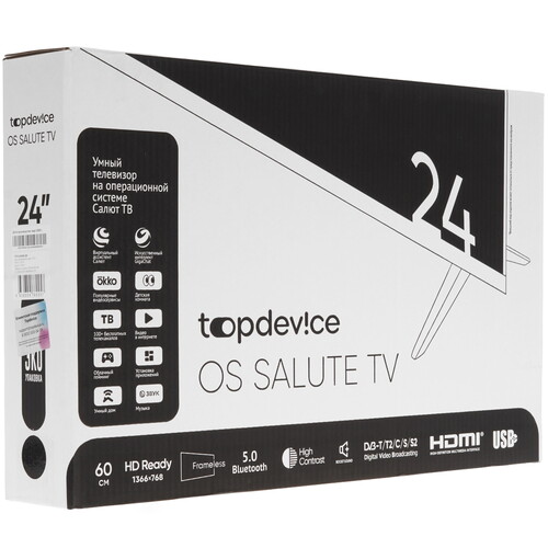 Купить 24" (60 см) Телевизор Topdevice TDTV24CS08H черный  9239240. Характеристики, отзывы и цены в Донецке