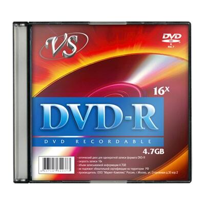 Купить DVD-диск VS DVD+R, 4.7 ГБ, Slim Case, 16x, 1 шт  0128004. Характеристики, отзывы и цены в Донецке