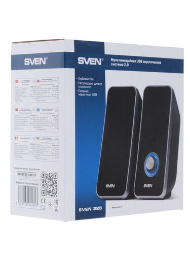Купить Колонки SVEN 325 черный  1089795. Характеристики, отзывы и цены в Донецке