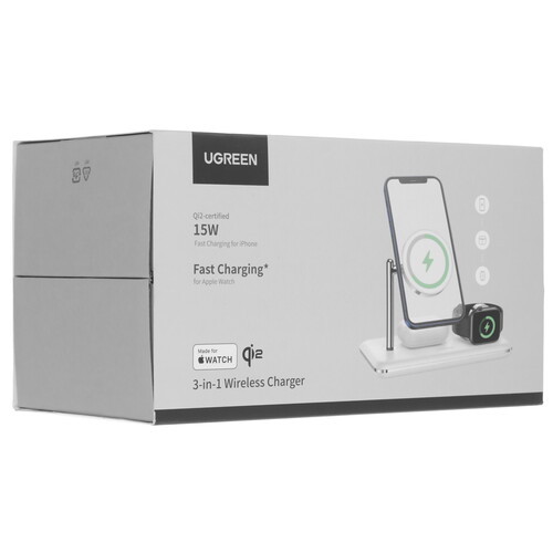 Купить Беспроводное зарядное устройство Ugreen CD278 белый  9166842. Характеристики, отзывы и цены в Донецке