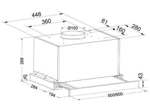 Купить Вытяжка телескопическая Oasis VT-60B черный/черный  8166171. Характеристики, отзывы и цены в Донецке