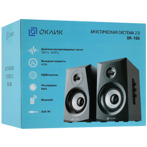 Купить Колонки Оклик OK-166 черный  5363298. Характеристики, отзывы и цены в Донецке