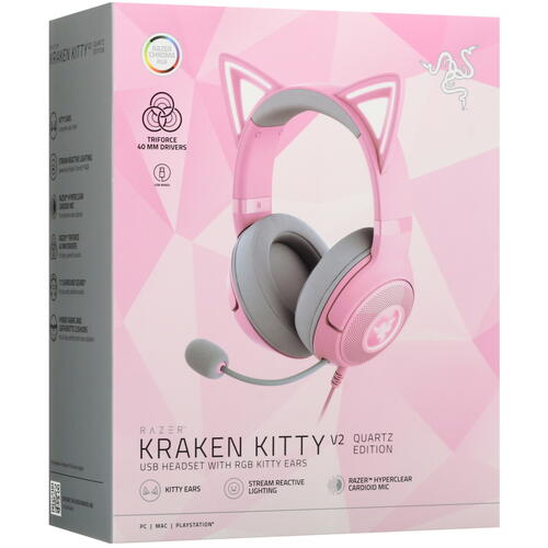 Купить Проводные наушники Razer Kraken Kitty V2 розовый  5434823. Характеристики, отзывы и цены в Донецке