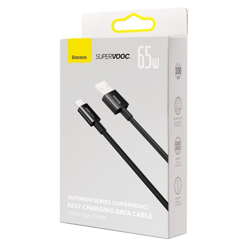 Купить Кабель круглый Baseus USB Type-C - USB 2.0 Type-A черный 1 м  9260777. Характеристики, отзывы и цены в Донецке