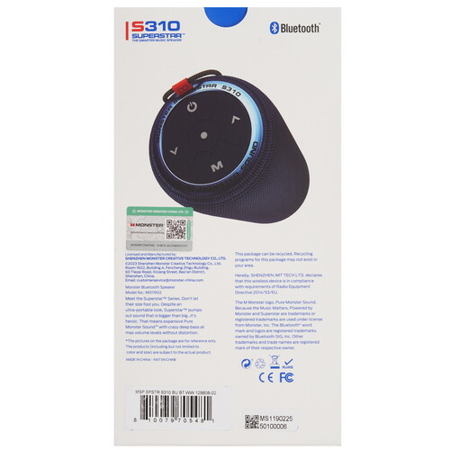 Купить Портативная колонка Monster S310 Superstar, синий  5636553. Характеристики, отзывы и цены в Донецке