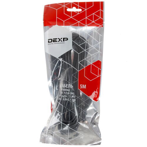 Купить Кабель питания DEXP IEC 320 C7 - CEE 7/16  1319904. Характеристики, отзывы и цены в Донецке