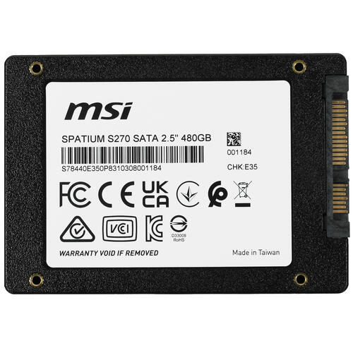 Купить 480 ГБ 2.5" SATA накопитель MSI SPATIUM S270 [S78-440E350-P83]  5405637. Характеристики, отзывы и цены в Донецке