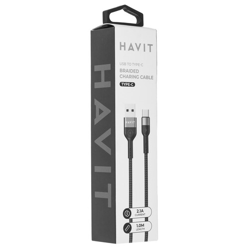 Купить Кабель круглый HAVIT USB Type-C - USB 2.0 Type-A черный 1 м  9228918. Характеристики, отзывы и цены в Донецке