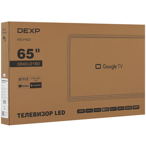 Купить 65" (164 см) Телевизор DEXP 65UHG2 черный  5410384. Характеристики, отзывы и цены в Донецке