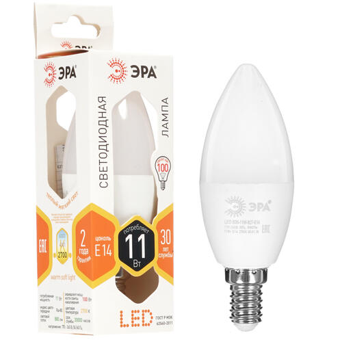 Купить Лампа светодиодная ЭРА LED E14/B35/11w/827  1361460. Характеристики, отзывы и цены в Донецке