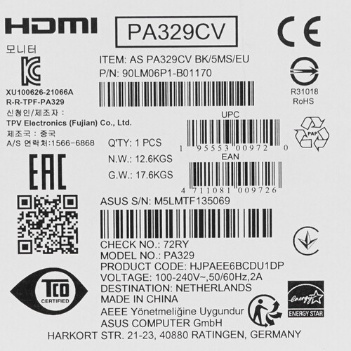 Купить 32" Монитор ASUS ProArt PA329CV черный  4858315. Характеристики, отзывы и цены в Донецке