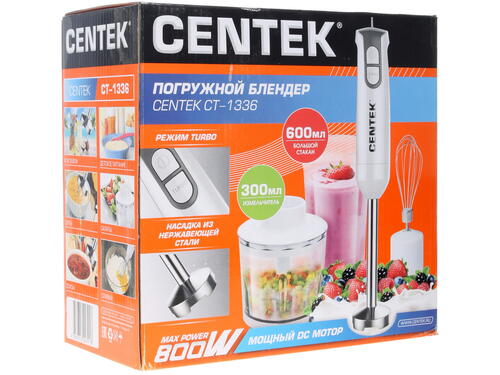 Купить Блендер погружной Centek CT-1336 белый  1186547. Характеристики, отзывы и цены в Донецке