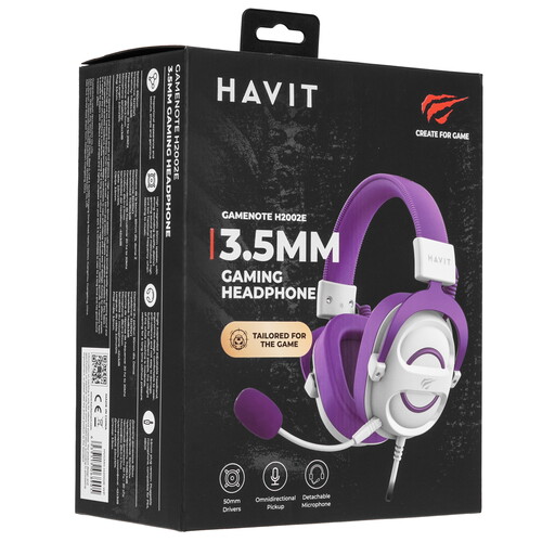 Купить Проводные наушники HAVIT H2002E фиолетовый 2025  9271085. Характеристики, отзывы и цены в Донецке