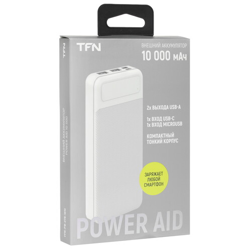 Купить Портативный аккумулятор TFN PowerAid белый  5000389. Характеристики, отзывы и цены в Донецке