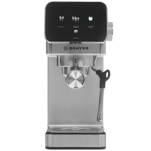 Купить Кофеварка рожковая Brayer 1119BR серебристый  9282610. Характеристики, отзывы и цены в Донецке