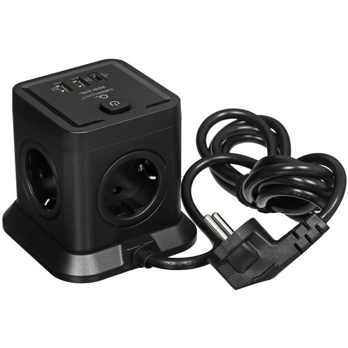 Купить Сетевой фильтр Cablexpert TWR-4-CU2-B-2 черный  9154793. Характеристики, отзывы и цены в Донецке
