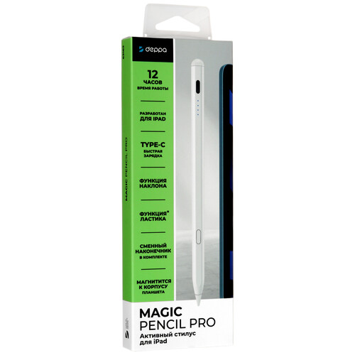 Купить Стилус Deppa Magic Pencil Pro для Apple iPad белый  5475525. Характеристики, отзывы и цены в Донецке