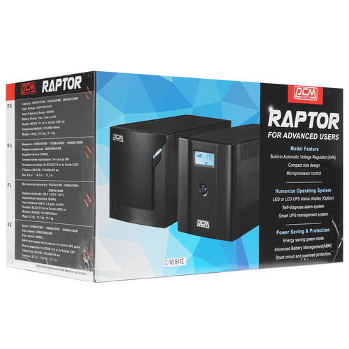 Купить ИБП Powercom Raptor RPT-1500AP LCD  8184346. Характеристики, отзывы и цены в Донецке