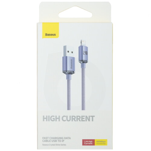 Купить Кабель круглый Baseus Lightning 8-pin - USB 2.0 Type-A фиолетовый 1.2 м  9167052. Характеристики, отзывы и цены в Донецке