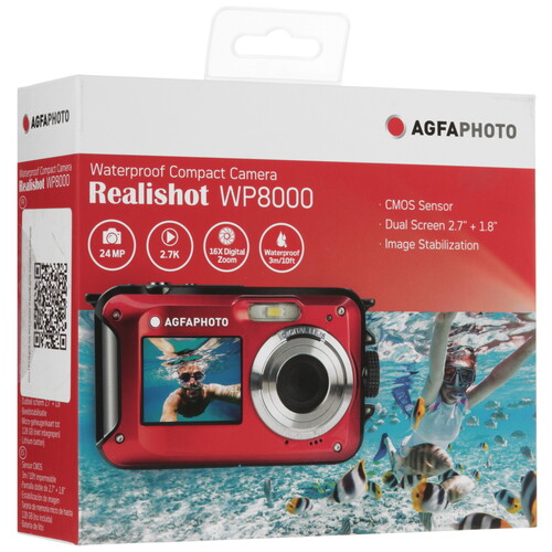 Купить Компактный фотоаппарат AgfaPhoto Realyshot WP8000 красный  5621568. Характеристики, отзывы и цены в Донецке